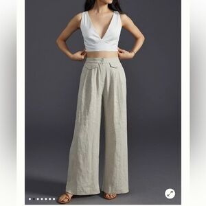 Sovere Instance Linen High Rise Wide Leg Pants